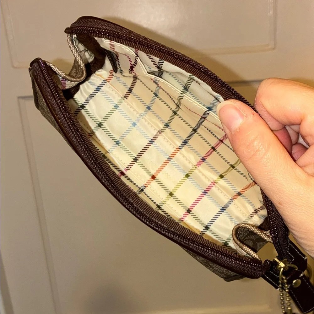 NEW Y2K VINTAGE Coach SIGNATURE HERITAGE STRIPE MAKEUP BAG COSMETICS TOILETRY